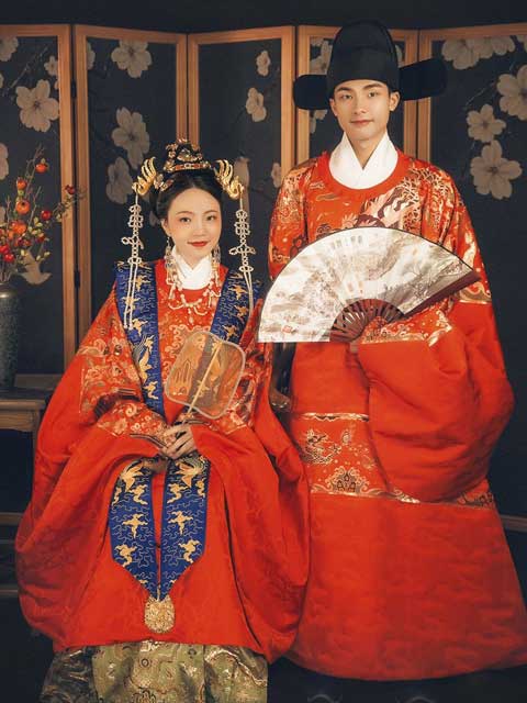 traditional chinese wedding dress ming dynasty style newhanfu